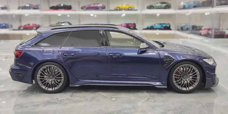 1:18 Audi 2021 RS6 Navarra C8 ABT Blue Die Cast Model Car