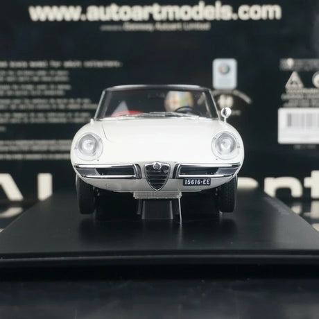 AutoArt Alfa Romeo 1966 1600 Duetto Spider White 1:18 – Collectible Diecast Model Die-Cast
