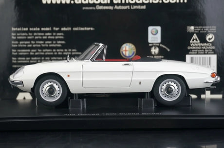 AutoArt Alfa Romeo 1966 1600 Duetto Spider White 1:18 – Collectible Diecast Model Die-Cast