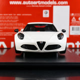 AutoArt Alfa Romeo 2013 4C White 1:18 – Collectible Diecast Model Die-Cast