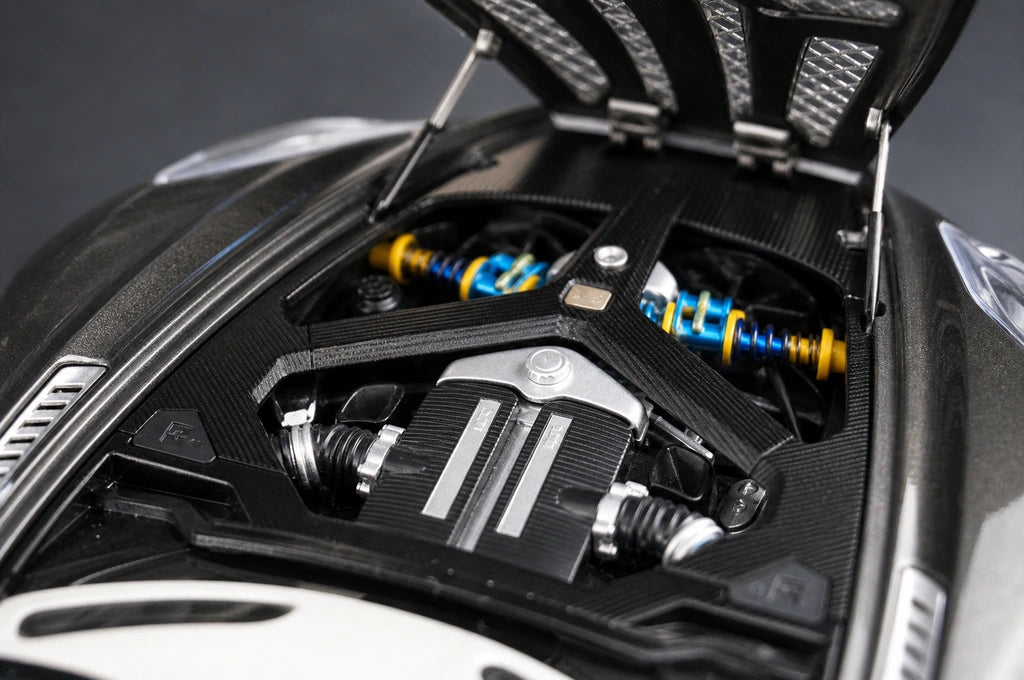 AutoArt Aston Martin 2009 One-77 آيرون جراي 1:18 – نموذج معدني قابل للجمع مصبوب، مصبوب.