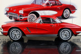 AutoArt Chevrolet 1962 Corvette C1 Red 1:18 – Collectible Diecast Model Die-Cast