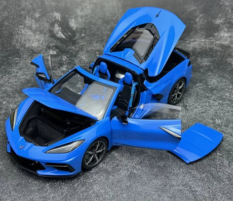 AutoArt شيفروليه 2020 كورفيت C8 ستينغراي Z51 بلو 1:18 – نموذج معدني قابل للجمع مصبوب.