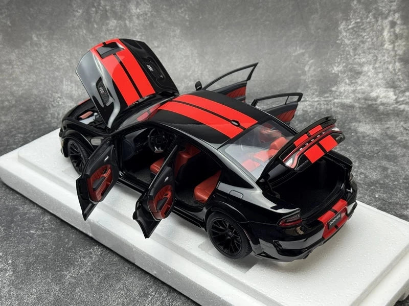 AutoArt Dodge 2020 Charger R-T Scat Pack Widebody Black 1:18 – Modelo de fundición a presión coleccionable