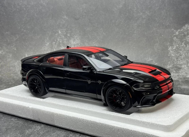AutoArt Dodge 2020 Charger R-T Scat Pack Widebody Black 1:18 – Modelo de fundición a presión coleccionable