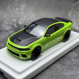 AutoArt Dodge 2020 Charger R-T Scat Pack Widebody Cyan 1:18 – Modelo de fundición a presión coleccionable