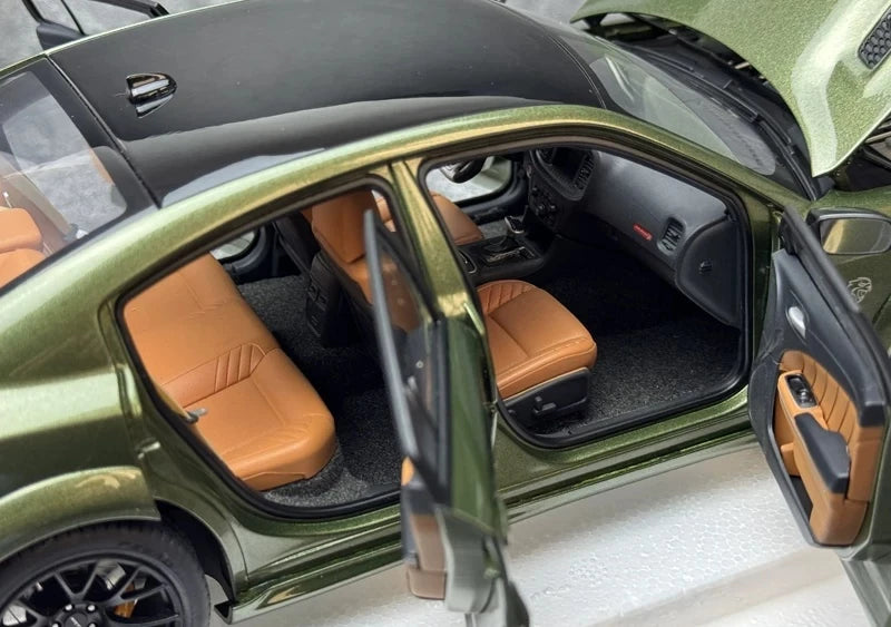 AutoArt Dodge 2020 Charger R-T Scat Pack Widebody Green 1:18 – Modelo de fundición a presión coleccionable