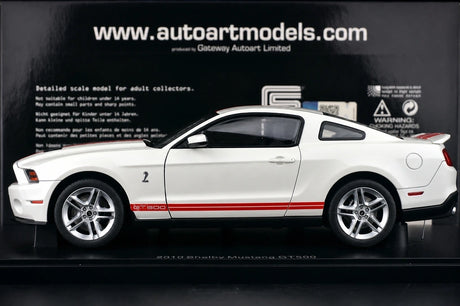 AutoArt Ford 1967 Shelby Mustang GT500 Red and White 1:18 – Collectible Diecast Model Die-Cast