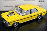 AutoArt فورد 1971 فالكون XY GTHO ستريت ماشين فلوريسنت أصفر 1:18 – نموذج معدني قابل للجمع مصبوب.