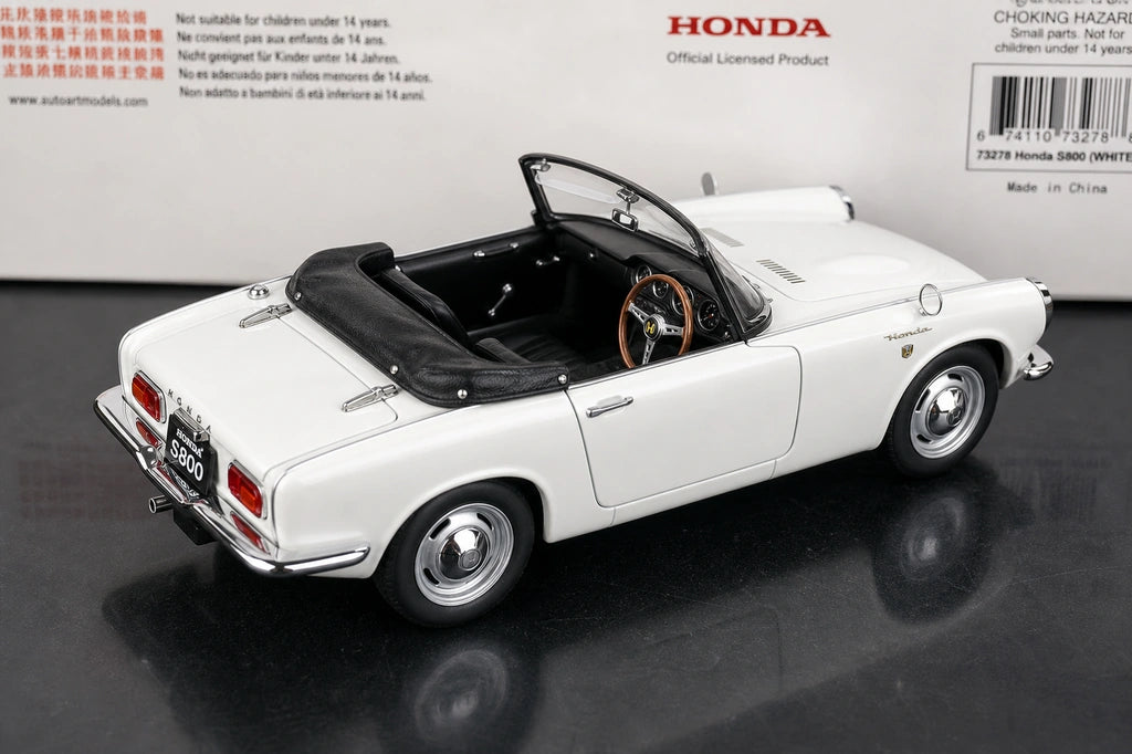 AutoArt Honda 1966 S800 White 1:18 – Collectible Diecast Model Die-Cast