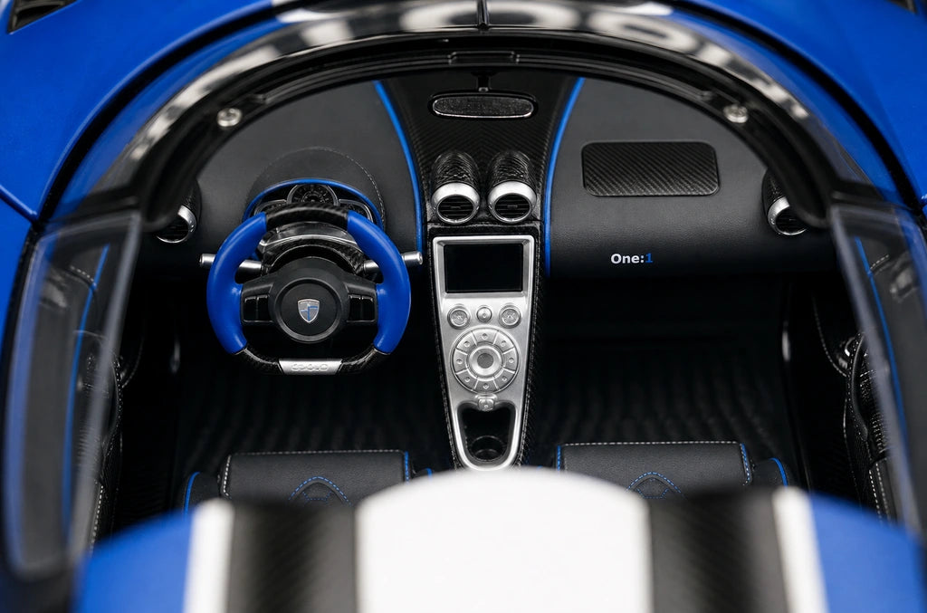 AutoArt Koenigsegg 2014 One1 Blue 1:18 – نموذج معدني قابل للجمع من القالب المصبوب