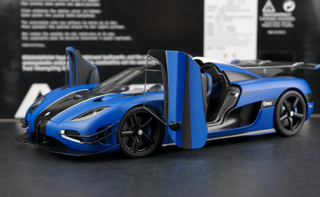AutoArt Koenigsegg 2014 One1 Blue 1:18 – نموذج معدني قابل للجمع من القالب المصبوب