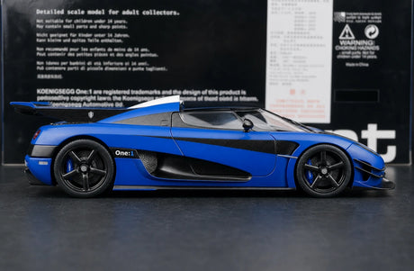 AutoArt Koenigsegg 2014 One1 Blue 1:18 – نموذج معدني قابل للجمع من القالب المصبوب