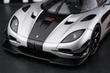AutoArt Koenigsegg 2014 One1 Silver 1:18 – نموذج معدني قابل للجمع من القالب المصبوب