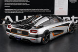 AutoArt Koenigsegg 2014 One1 Silver 1:18 – نموذج معدني قابل للجمع من القالب المصبوب