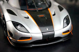 AutoArt Koenigsegg 2015 Agera RS سيلفر 1:18 – نموذج معدني قابل للجمع مصبوب، مصبوب.