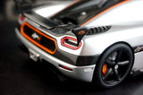 AutoArt Koenigsegg 2015 Agera RS سيلفر 1:18 – نموذج معدني قابل للجمع مصبوب، مصبوب.