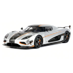 AutoArt Koenigsegg 2015 Agera RS سيلفر 1:18 – نموذج معدني قابل للجمع مصبوب، مصبوب.