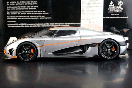 AutoArt Koenigsegg 2015 Agera RS سيلفر 1:18 – نموذج معدني قابل للجمع مصبوب، مصبوب.