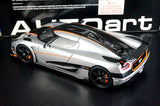 AutoArt Koenigsegg 2015 Agera RS سيلفر 1:18 – نموذج معدني قابل للجمع مصبوب، مصبوب.