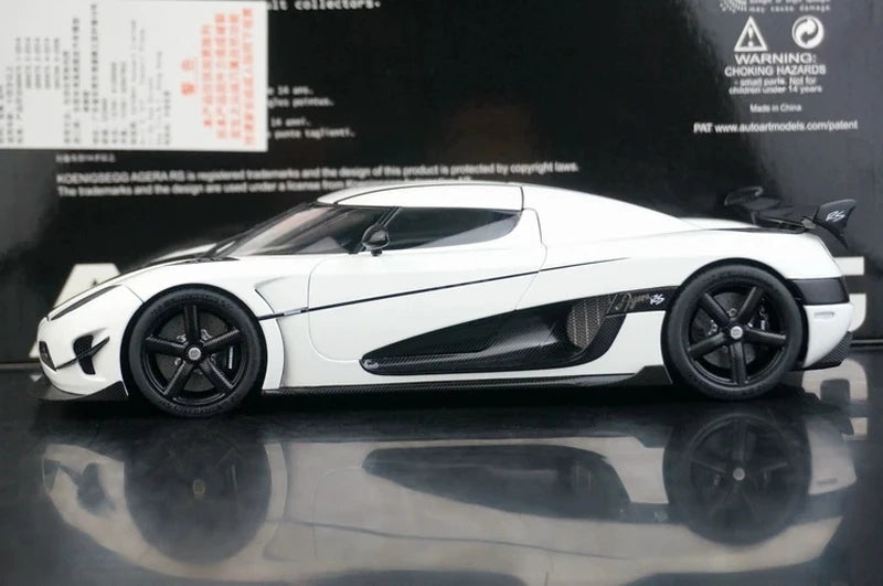 AutoArt Koenigsegg 2015 Agera RS وايت 1:18 – نموذج معدني قابل للجمع من القالب المصبوب