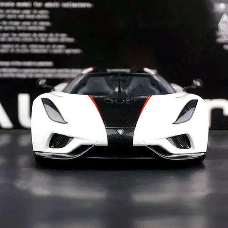 AutoArt Koenigsegg 2016 ريجيرا وايت 1:18 – نموذج معدني قابل للجمع مصبوب، مصبوب.
