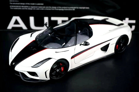 AutoArt Koenigsegg 2016 ريجيرا وايت 1:18 – نموذج معدني قابل للجمع مصبوب، مصبوب.