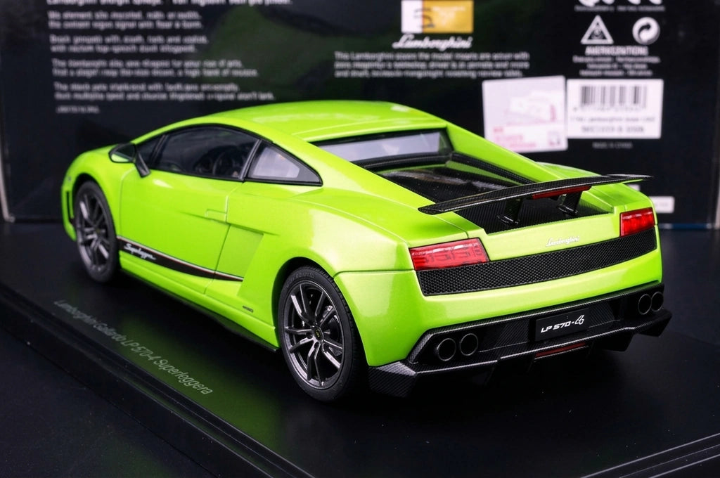 AutoArt Lamborghini 2010 Gallardo LP570-4 سوبرليجيرا جرين 1:18 – نموذج معدني قابل للجمع مصبوب، مصبوب.