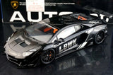 AutoArt Lamborghini 2012 Aventador LP700-4 LB-ووركس بلاك 1:18 – نموذج معدني قابل للجمع من القالب المصبوب