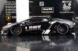AutoArt Lamborghini 2012 Aventador LP700-4 LB-ووركس بلاك 1:18 – نموذج معدني قابل للجمع من القالب المصبوب