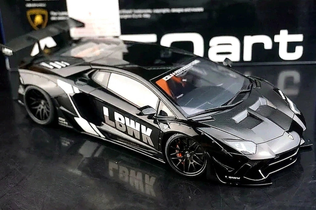 AutoArt Lamborghini 2012 Aventador LP700-4 LB-ووركس بلاك 1:18 – نموذج معدني قابل للجمع من القالب المصبوب