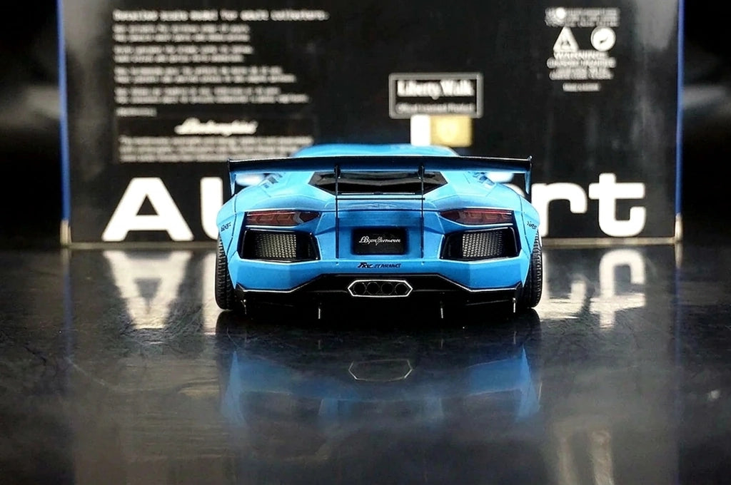 AutoArt Lamborghini 2012 Aventador LP700-4 LB-ووركس بلو 1:18 – نموذج معدني قابل للجمع من القالب المصبوب
