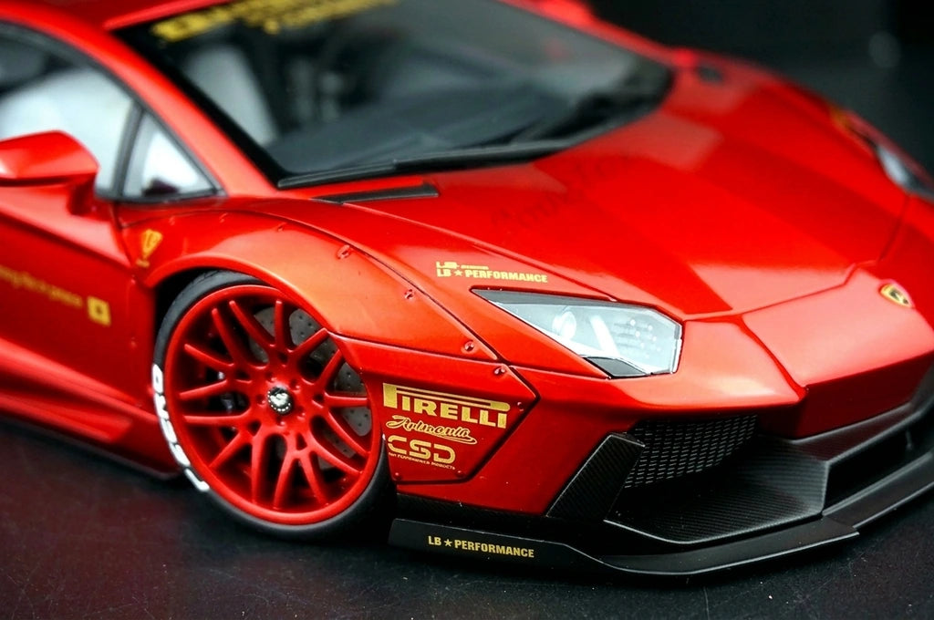 AutoArt Lamborghini 2012 Aventador LP700-4 LB-ووركس بورغندي 1:18 – نموذج معدني قابل للجمع مصنوع من القالب المصبوب