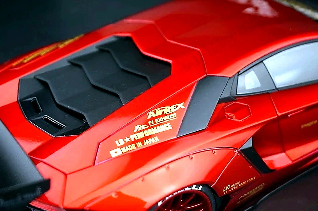 AutoArt Lamborghini 2012 Aventador LP700-4 LB-ووركس بورغندي 1:18 – نموذج معدني قابل للجمع مصنوع من القالب المصبوب