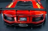 AutoArt Lamborghini 2012 Aventador LP700-4 LB-ووركس بورغندي 1:18 – نموذج معدني قابل للجمع مصنوع من القالب المصبوب