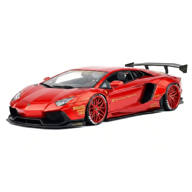 AutoArt Lamborghini 2012 Aventador LP700-4 LB-ووركس بورغندي 1:18 – نموذج معدني قابل للجمع مصنوع من القالب المصبوب