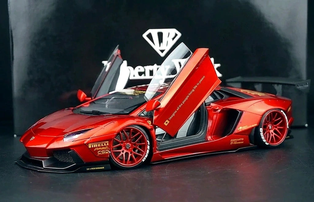 AutoArt Lamborghini 2012 Aventador LP700-4 LB-ووركس بورغندي 1:18 – نموذج معدني قابل للجمع مصنوع من القالب المصبوب
