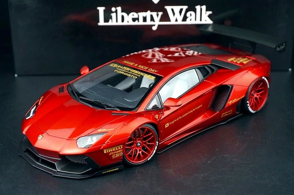 AutoArt Lamborghini 2012 Aventador LP700-4 LB-ووركس بورغندي 1:18 – نموذج معدني قابل للجمع مصنوع من القالب المصبوب