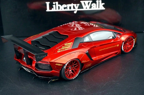 AutoArt Lamborghini 2012 Aventador LP700-4 LB-ووركس بورغندي 1:18 – نموذج معدني قابل للجمع مصنوع من القالب المصبوب