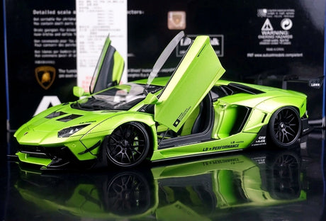 AutoArt Lamborghini 2012 Aventador LP700-4 LB-ووركس جرين 1:18 – نموذج معدني قابل للجمع من القالب المصبوب