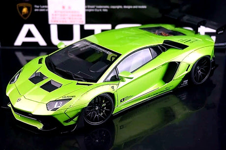 AutoArt Lamborghini 2012 Aventador LP700-4 LB-ووركس جرين 1:18 – نموذج معدني قابل للجمع من القالب المصبوب