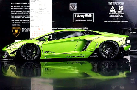 AutoArt Lamborghini 2012 Aventador LP700-4 LB-ووركس جرين 1:18 – نموذج معدني قابل للجمع من القالب المصبوب