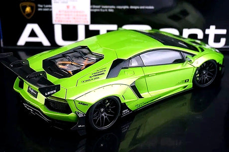 AutoArt Lamborghini 2012 Aventador LP700-4 LB-ووركس جرين 1:18 – نموذج معدني قابل للجمع من القالب المصبوب