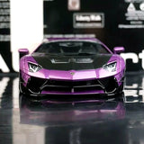 AutoArt Lamborghini 2012 Aventador LP700-4 LB-ووركس بنفسجي 1:18 – نموذج معدني قابل للجمع من القالب المصبوب