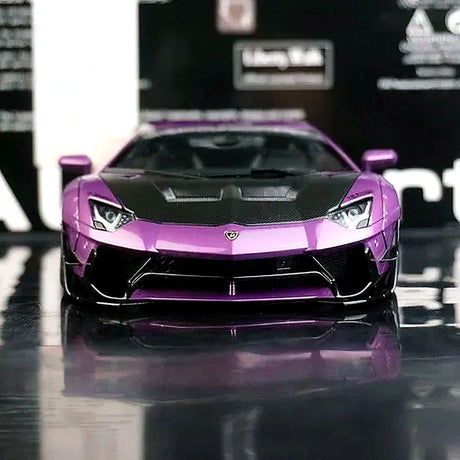 AutoArt Lamborghini 2012 Aventador LP700-4 LB-ووركس بنفسجي 1:18 – نموذج معدني قابل للجمع من القالب المصبوب