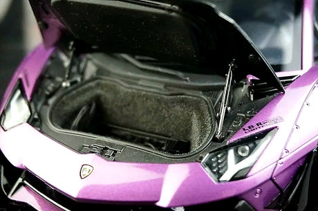 AutoArt Lamborghini 2012 Aventador LP700-4 LB-ووركس بنفسجي 1:18 – نموذج معدني قابل للجمع من القالب المصبوب