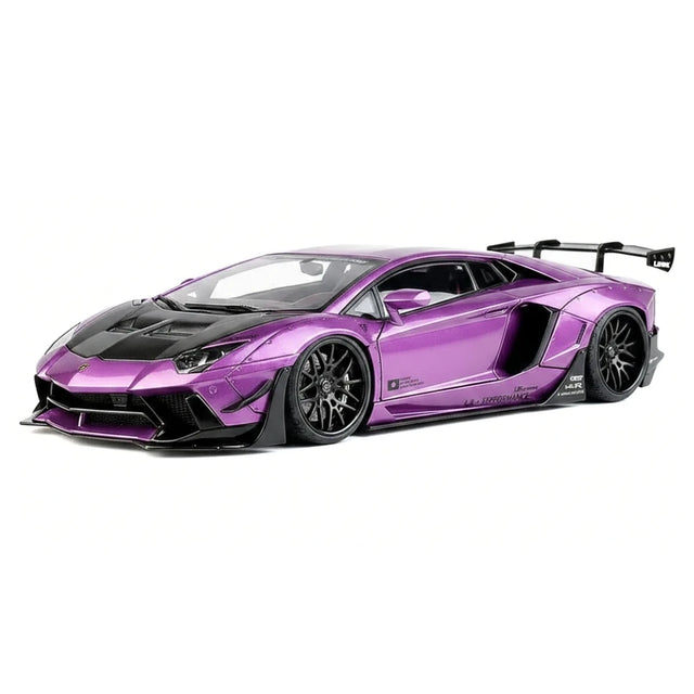 AutoArt Lamborghini 2012 Aventador LP700-4 LB-ووركس بنفسجي 1:18 – نموذج معدني قابل للجمع من القالب المصبوب