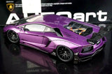 AutoArt Lamborghini 2012 Aventador LP700-4 LB-ووركس بنفسجي 1:18 – نموذج معدني قابل للجمع من القالب المصبوب