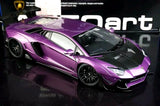 AutoArt Lamborghini 2012 Aventador LP700-4 LB-ووركس بنفسجي 1:18 – نموذج معدني قابل للجمع من القالب المصبوب