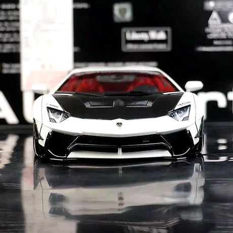 AutoArt Lamborghini 2012 Aventador LP700-4 LB-ووركس وايت 1:18 – نموذج معدني قابل للجمع من القالب المصبوب
